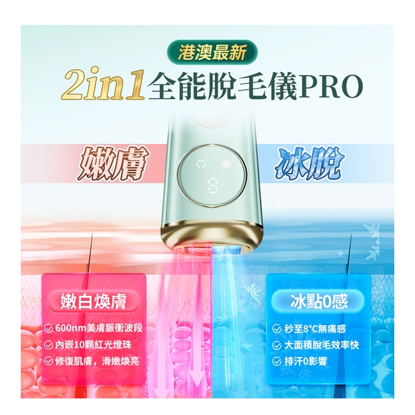 JUJY 8℃藍寶石冰點全身無痛嫩膚家用脫毛儀 PRO