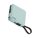 Raptic Slim and Compact Square  5000mah Power Bank with built-in flat Type-C Cable