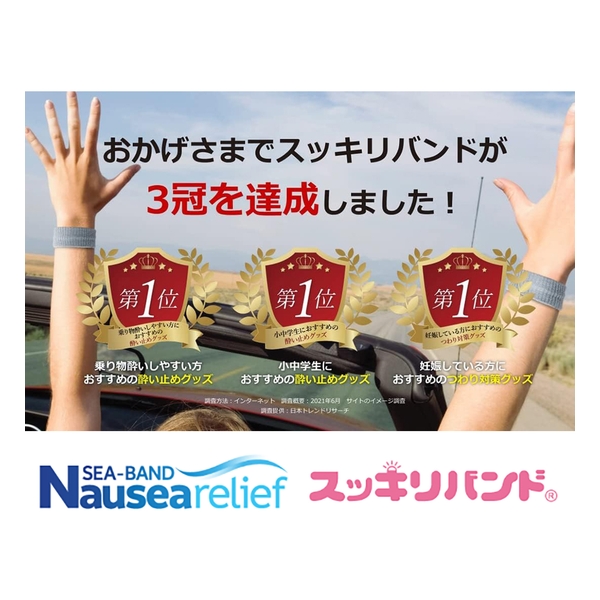 Sukkiri Band Nausea Relief Acupressure Wristband Adult x 2