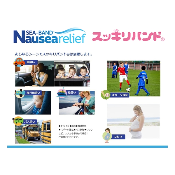 Sukkiri Band Nausea Relief Acupressure Wristband Adult x 2