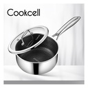 Cookcell - Korean Honeycomb Stainless Steel Non-stick Milk Pot (16cm Double Sided)