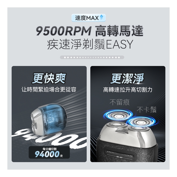 德國iLIVI Mini-Max迷你超鋒高轉速淨360°環貼感應滑控乾濕電鬚刨（黑紳士禮盒裝）