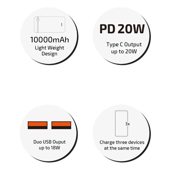 Kasuyi K-10FA Fast Charging Power Bank 10000mAh