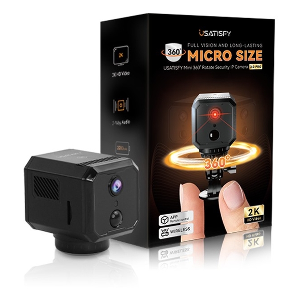美國USATISFY 微型無線免安裝360°巡航全景偵探守家對講高清攝錄機Pro