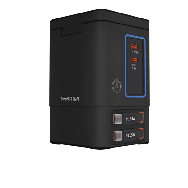 inno3C i-105C2 105W Qi2 + GaN 6-in-1 Wireless Fast Charging Dock with Build-in Retractable Cables