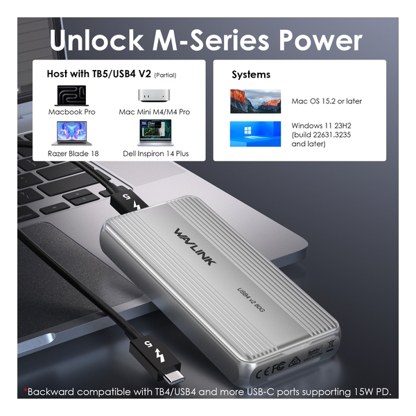 WAVLINK - WL-UTE51 Thunderbolt 5 80Gbps PCIe NVMe Enclosure