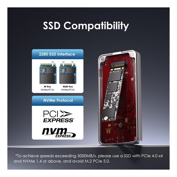 WAVLINK - WL-UTE51 Thunderbolt 5 80Gbps PCIe NVMe Enclosure