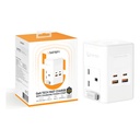 美國USATISFY GaN Master65W氮化鎵全快充7口智控安規伸縮充電線收納迷你拖板