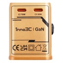 inno3C 75W GaN 4-Ports AC Socket Universal Travel Adaptor