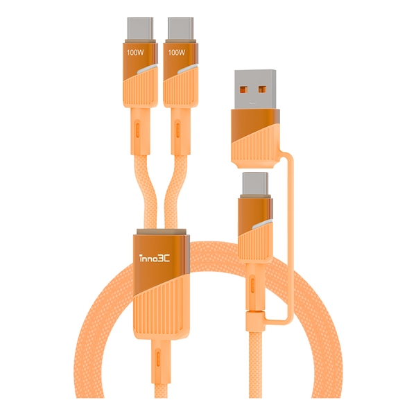 inno3C i-100C2-12 4 in 1 100W Type-C Data Transfer Charging Cable 120cm