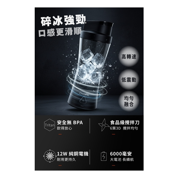 CHOPIC Blender Ice Crusher Travel Bottle Juicer