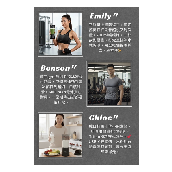 CHOPIC Blender Ice Crusher Travel Bottle Juicer