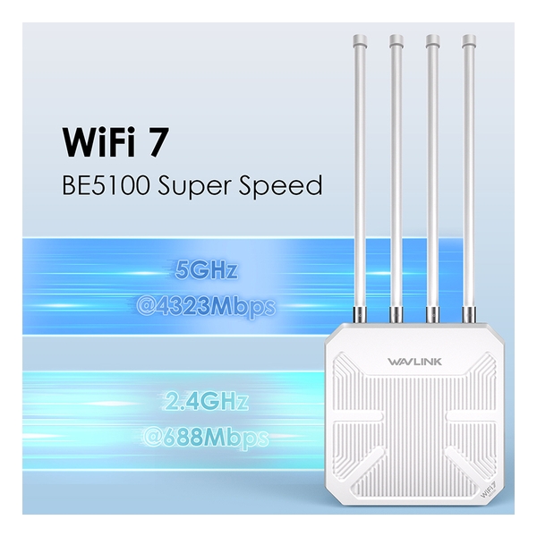 Wavlink BE5100 Dual Band WiFi 7 Router WL-WN573HBE2