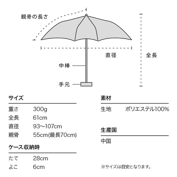 WPC BACK PROTECT FOLDING UMBRELLA UV Protection UX004-933-Khaki/Black Size 55cm WPC60-UX004-KH/BK