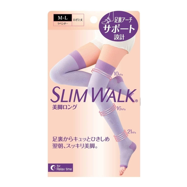 Slimwalk 日本美腿壓力襪加強緊實版 (長筒, 粉紫色) PH801/PH802