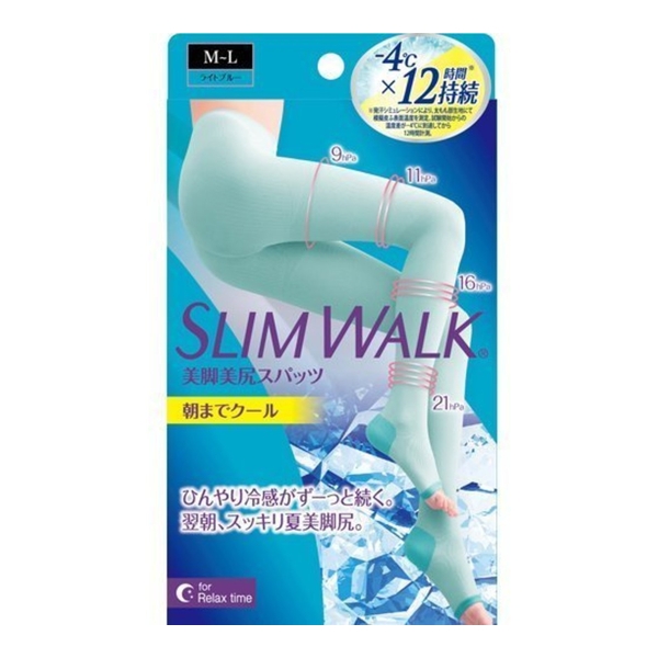 Slimwalk 日本露趾壓力襪褲  (睡眠型, 清爽透氣,綠松石藍色) PH854/PH855