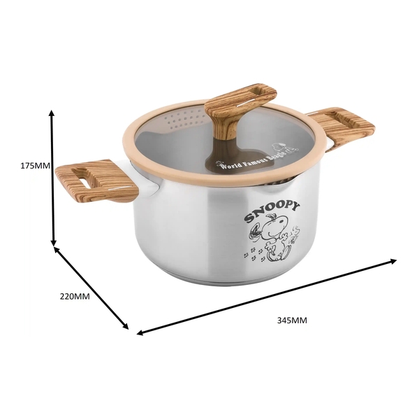 PEANUTS正版援權20cm不鏽鋼雙柄鍋