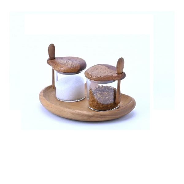 BLANCHE LONG TRAY M FOR 2 GLASSES (TEAK)