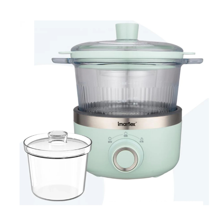 imarflex - (1.5L) 800W Multifunctional Glass Electronic Stew Pot