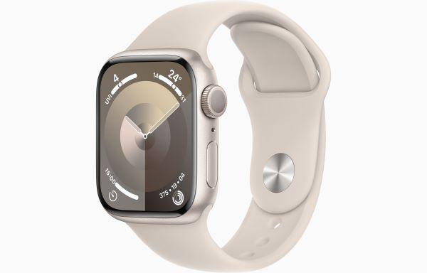 Apple Watch Series 9 GPS + Cellular 41mm Starlight Aluminium Case with Starlight Sport Band 