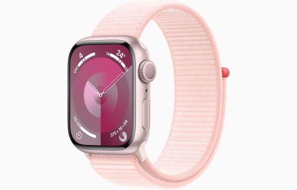 Apple Watch Series 9 GPS + Cellular 41mm Pink Aluminium Case with Light Pink Sport Loop