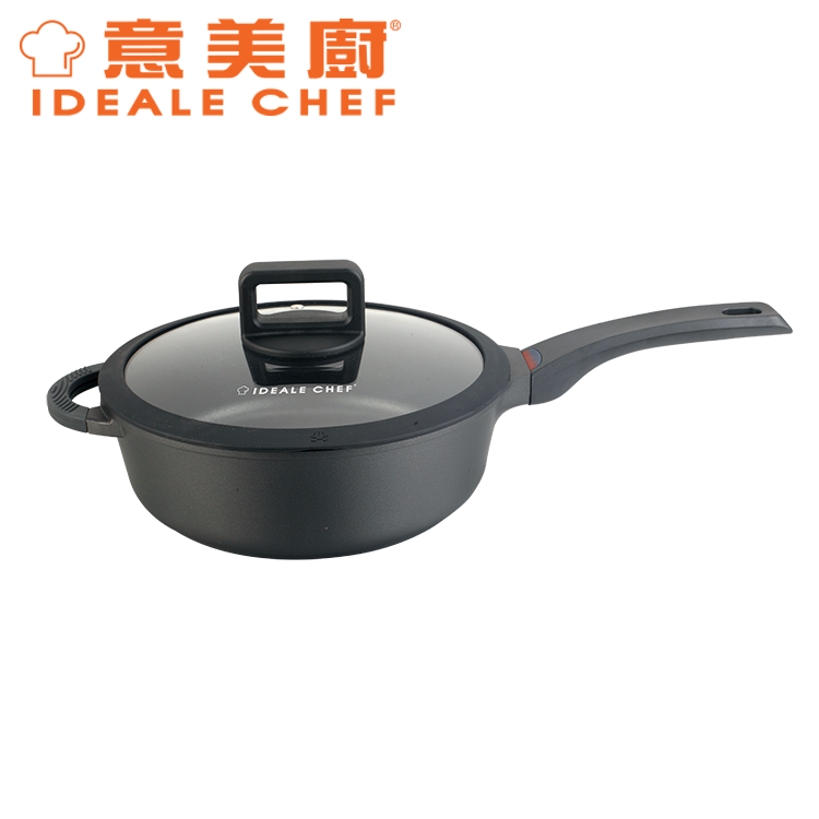 IDEALE CHEF DIE-CAST BK NON-STICK 24X7.7CM DEEP FRYPAN (THERMO RANGE) IC17024T