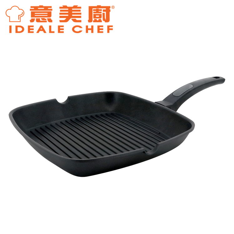 IDEALE CHEF NORDIC DIE-CAST NON-STICK MARBLED 28CM SQ FRYPAN (BLACK)