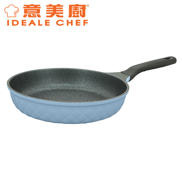 IDEALE CHEF KOREA CRYSTAL DIE-CAST MARBLING NON-STICK 28CM FRYPAN (BLUE)