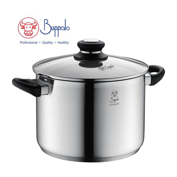 BUFFALO SIMPLE COOK S/ST HIGH STOCKPOT W/GLASS LID (24X17CM/7.0L)(0.7MM) 34824H