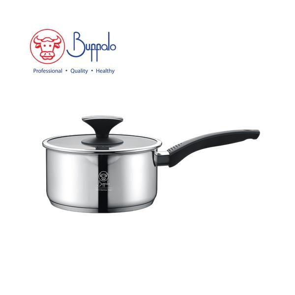 BUFFALO WISE COOK S/ST SAUCEPAN W/ SPOUT W/GLASS LID (18X9CM/1.7L)(0.6MM)