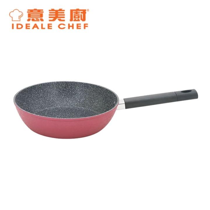 IDEALE CHEF FORGED ALUM NON-STICK ROUGH EFFECT 28CM FRYPAN (ICE RED)