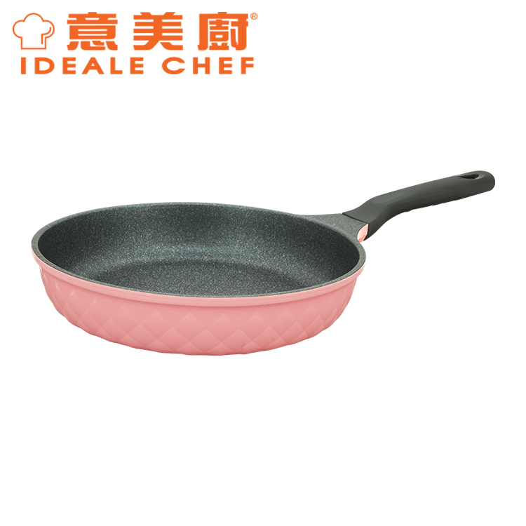 IDEALE CHEF KOREA CRYSTAL DIE-CAST MARBLING NON-STICK 26CM FRYPAN (PINK)