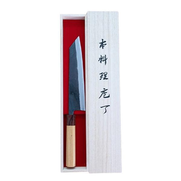 Paulownia box, black packing, green steel, octagonal wooden handle