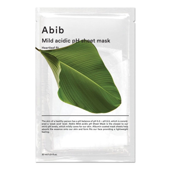 Abib - Mild Acidic Ph Sheet Mask - Heartleaf Fit 30Ml x 10pcs (Parallel Import)