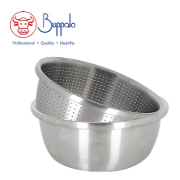 BUFFALO SUS304 31X13.3CM BOWL WITH DRAIN BASKET SET