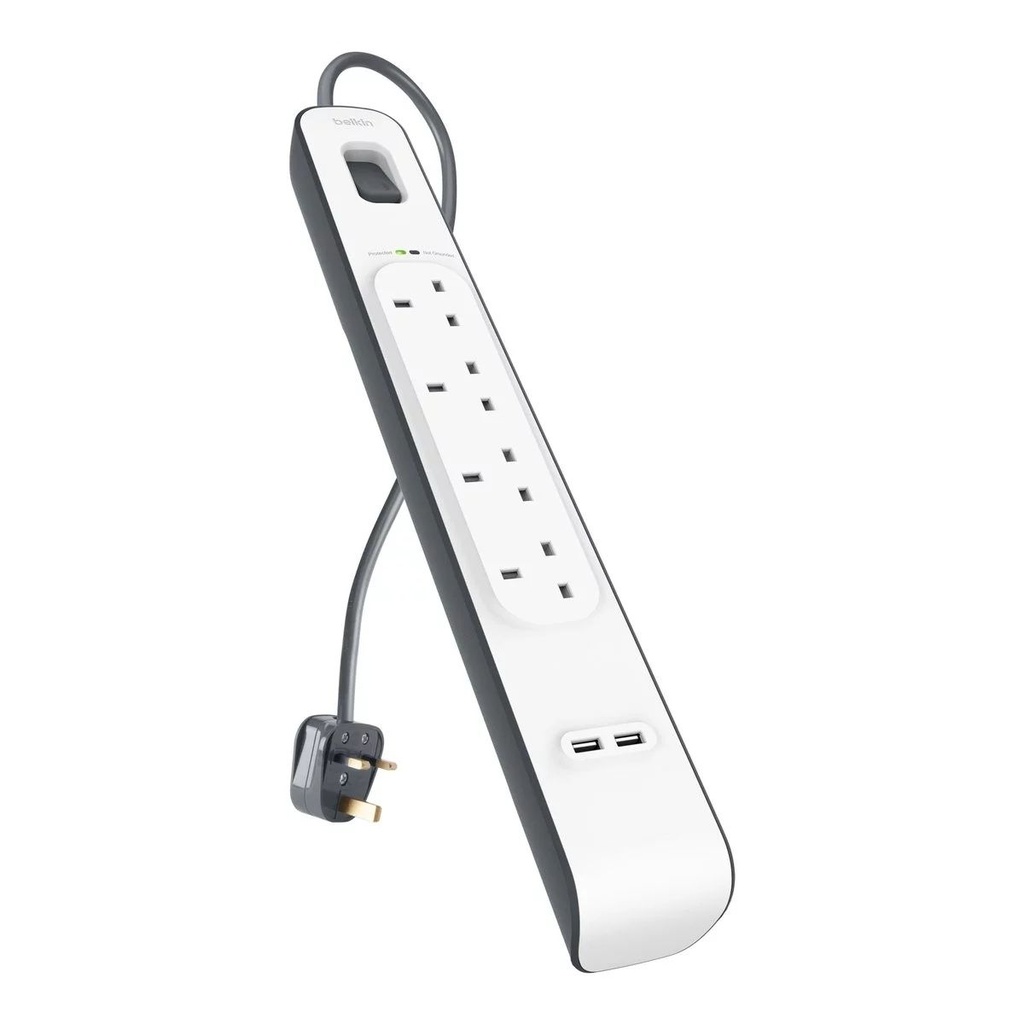 Belkin - 2 USB 充電及4 位防雷保護拖板