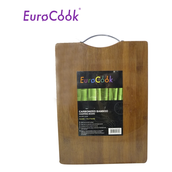 EURO COOK RECT. CARBONIZED BAMBOO CUTTING BOARD WITH HANGER (38X28X1.8CM) EC03CB3828