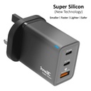 inno3C i-65W Super Silicon 65W 3-Ports Fast Charger