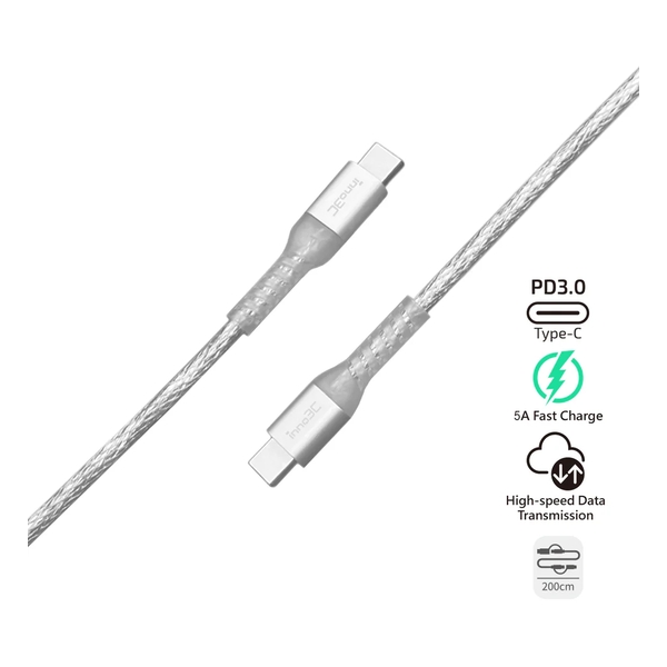 inno3C i-100CA-20 Transparent Type-C to Type-C 100W Cable