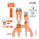 inno3C i-100C2-12 4合1 100W Type C 數據傳輸充電線 120cm