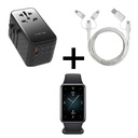 inno3C GaN 120W 4輸出旅行轉換插頭 + inno3C 五合一透明快速充電線1.2M + Honor Band 9 智能手錶