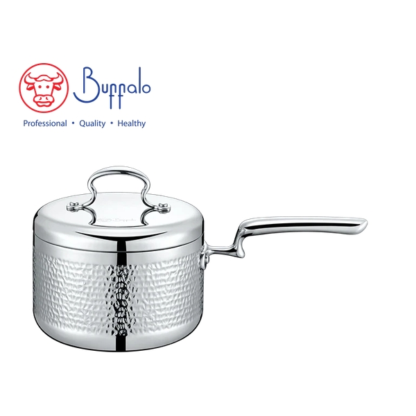 BUFFALO - ROYAL III 316 Stainless Steel 5-Ply Hammered Saucepan with S/S Lid 18cm / 2.46L