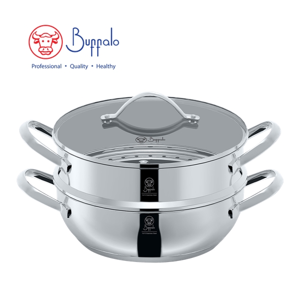 BUFFALO - 18/10 Stainless Steel Encapsulated Bottom Functional Boiler with Steamer 28cm / 4.5L