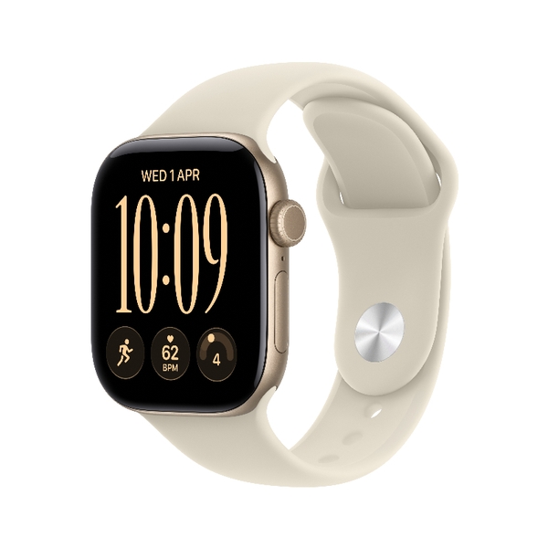 Apple Watch Series 12 GPS 42mm Light Gold Aluminium Case with Sand Sport Band - S/M