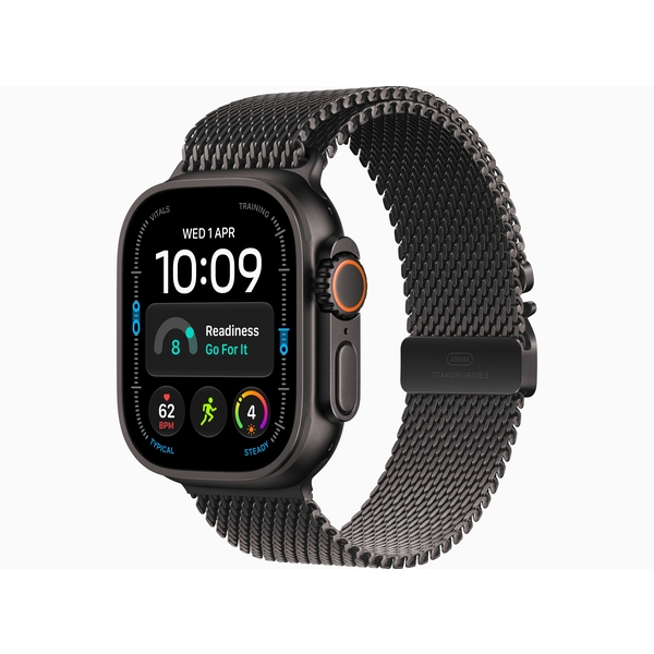 Apple Watch Ultra 4 GPS + Cellular 49mm Black Titanium Case with Black Titanium Milanese Loop - M
