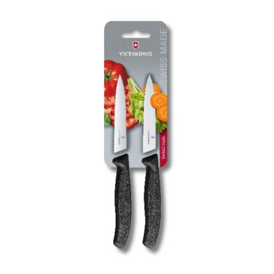 Victorinox - Swiss Classic, Paring knife, 2pcs, 10cm, Wavy/Straight, blister