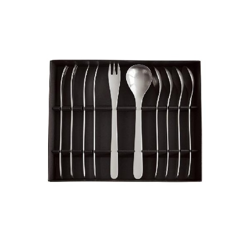 [139F0023] Sori Yanagi - Teaspoon and Cocktail Fork Set (5 pieces each)