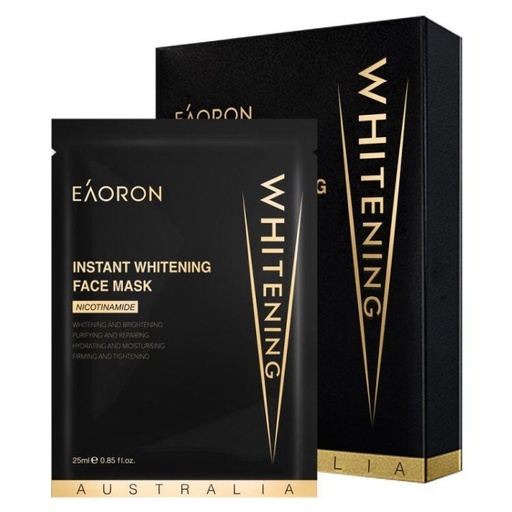 [125F0177] EAORON - Instant Whitening Face Mask 25ml x 5 Sheets (Black Box-Gold)(Parallel Import)