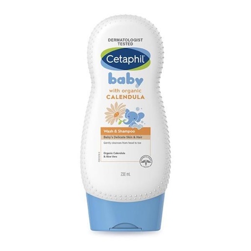 [125F0939] Cetaphil - Baby Wash & Shampoo (with Organic Calendula) 230ml (Authorized goods)