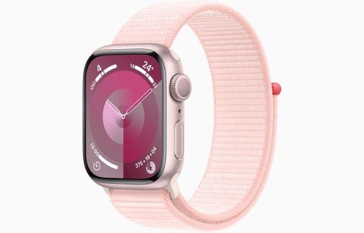 [AAW2371] Apple Watch Series 9 GPS 41mm Pink Aluminium Case with Light Pink Sport Loop